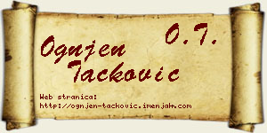 Ognjen Tacković vizit kartica